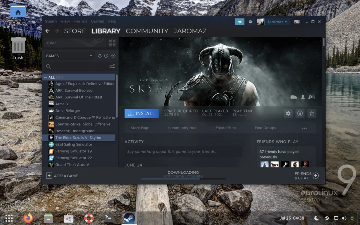 EuroLinux Desktop Steam