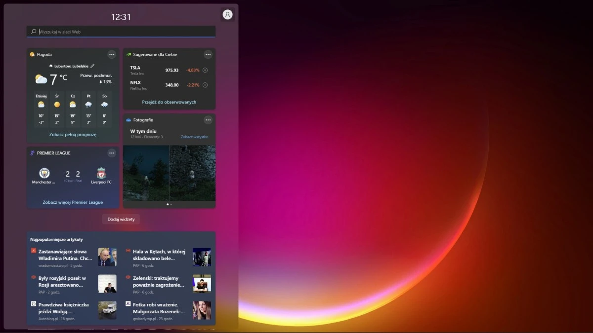 dotychczasowe widzety windows 11