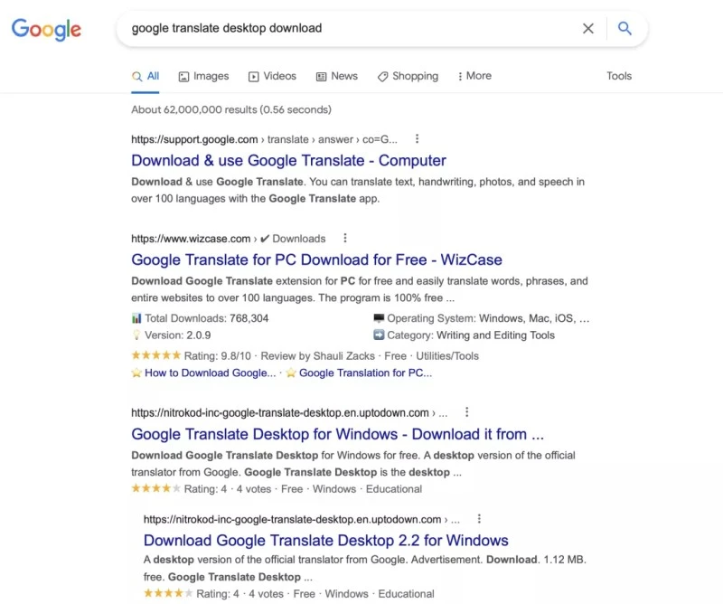 google translate scam