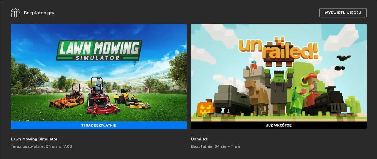 Symulator koszenia trawy za darmo w Epic Games Store i inne bezpłatne pozycje