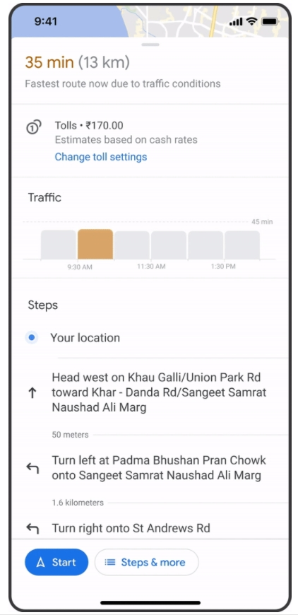 mapy google swiatla stop 1