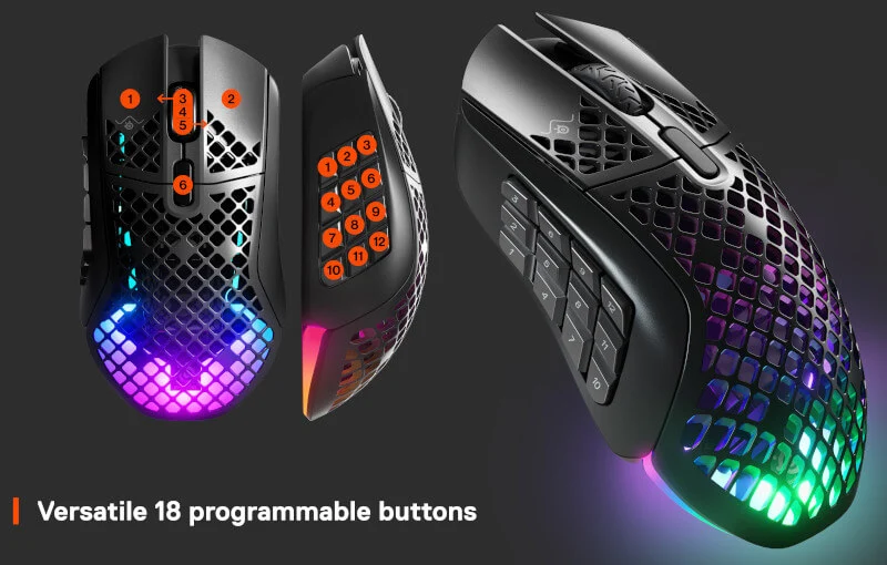 Ultralekkie myszki dla graczy SteelSeries Aerox 5 i 9 oraz edycje Wireless