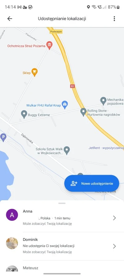 udostepnianie lokalizacji