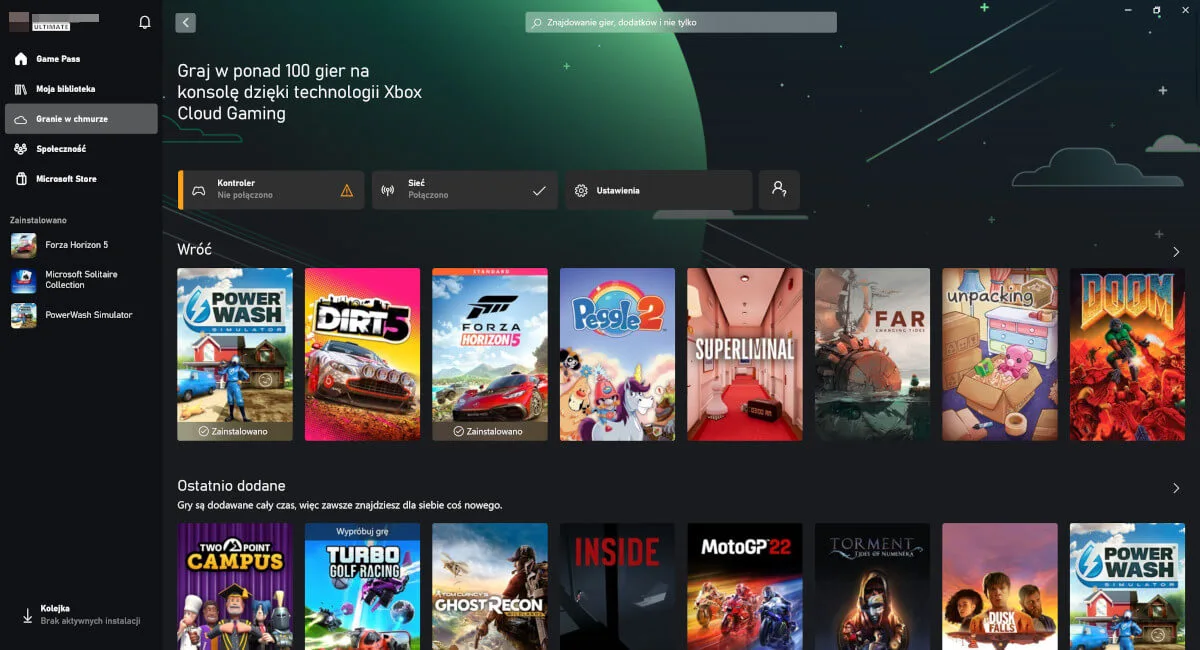 Granie w chmurze Xbox Cloud Gaming nie tylko w tytuły z Game Pass Ultimate