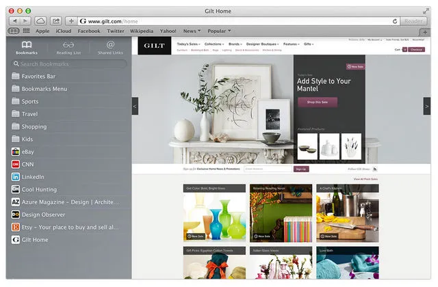 Pasek boczny w Safari Pasek boczny w Safari