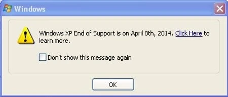 windows xp powiadomienie