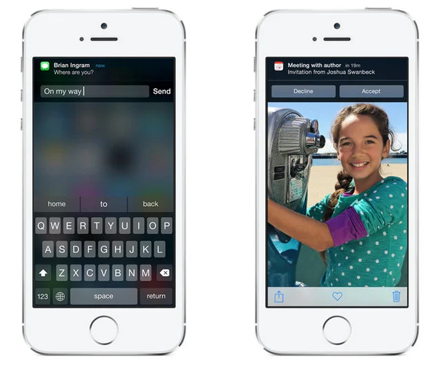 iOS 8 powiadomienia
