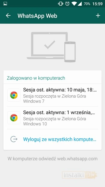 WhatsApp w przeglądarce