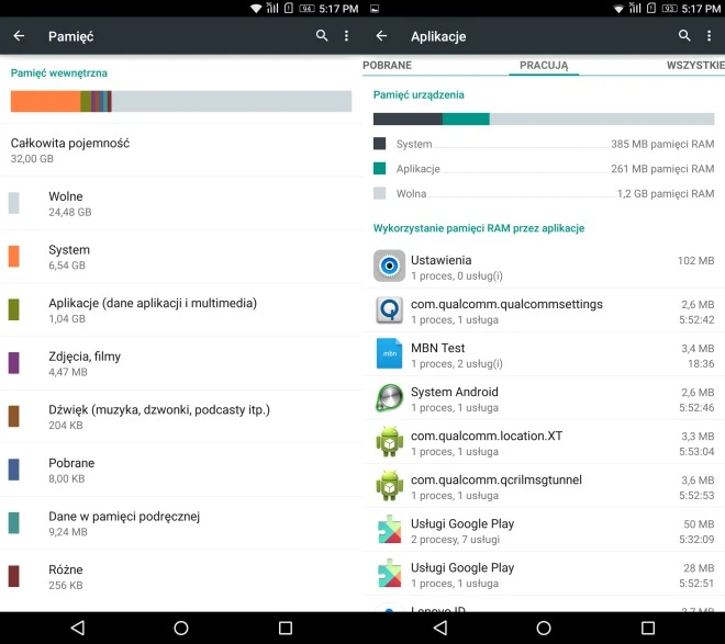 Pamięć w Lenovo Phab Plus