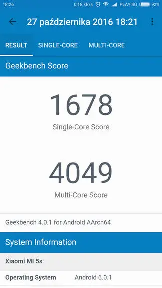 Mi 5s Geekbench