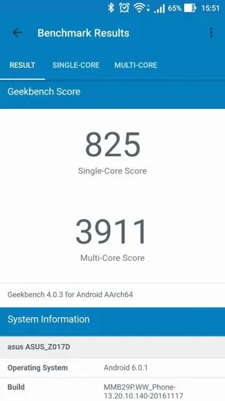 Zenfone 3 Geekbench
