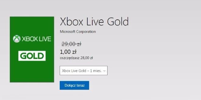 xbox live gold promocja 1
