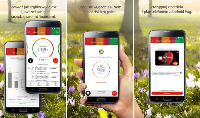 Interfejs aplikacji mBank 3.0 na Androida