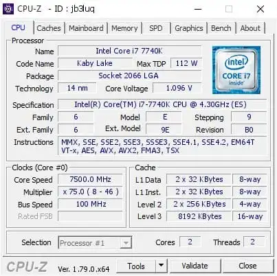 intel core i7 cpu-z