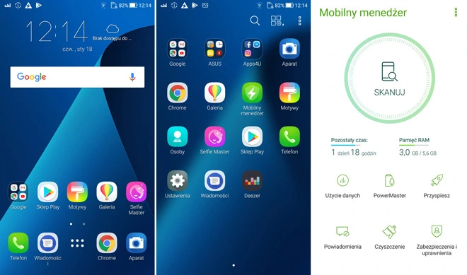 Asus Zenfone 4 Pro interfejs