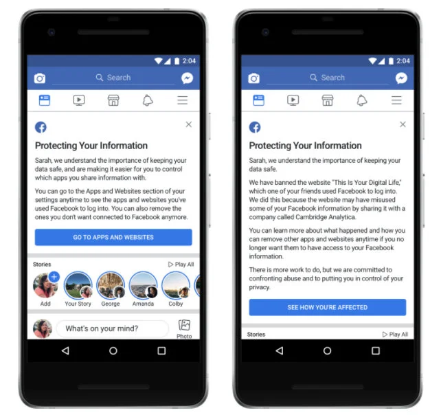 Kontrola aplikacji Facebook