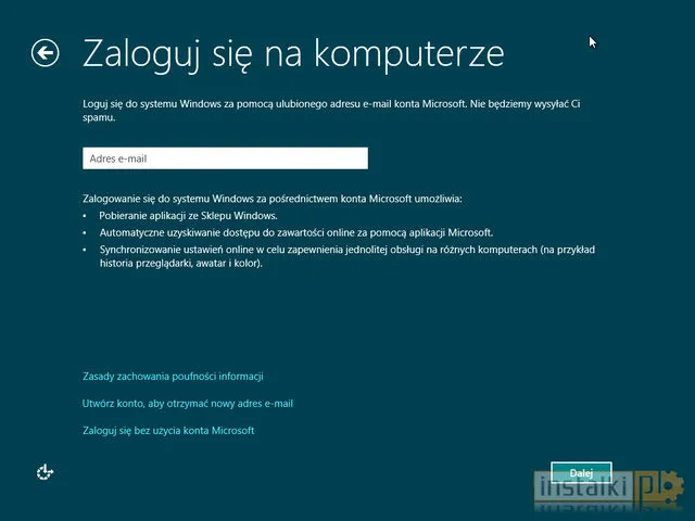 Zaloguj się do Windows 8