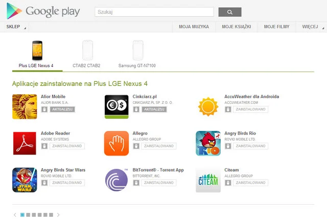 Moje aplikacje Android