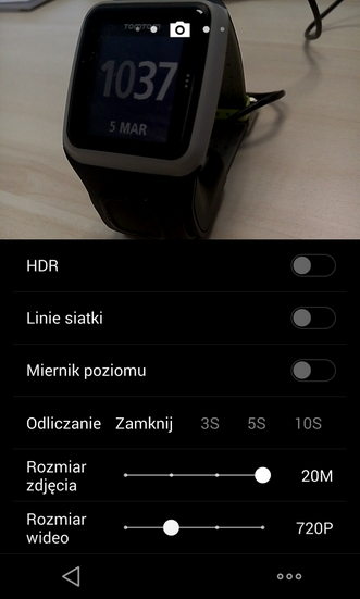 Ustawienia aplikacji aparatu