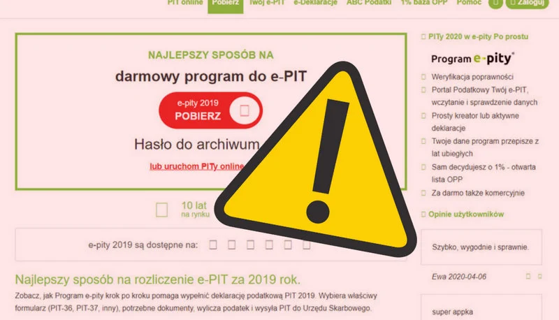 Uważajcie na fałszywy program e-PIT. Zawiera wirusy