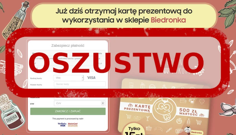 Bon 500 zł do Biedronki za 15 zł. Okazja życia? Nie, to kolejna złośliwa kampania