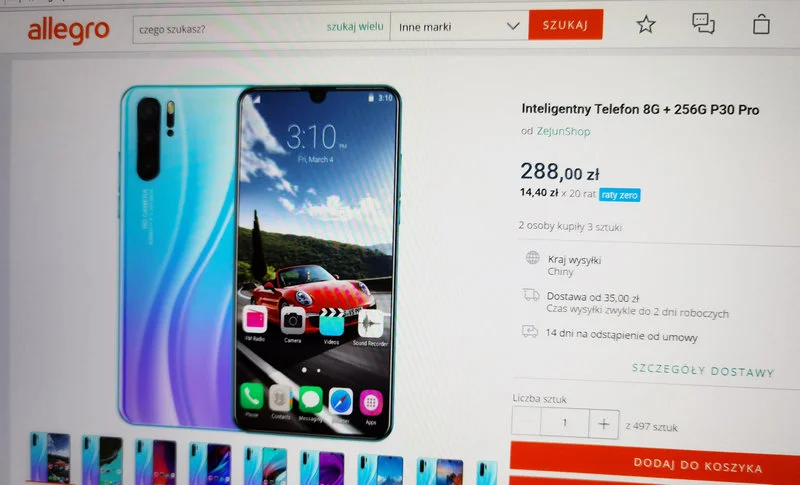 P30 Pro, i11 Pro – uważajcie na podejrzanie tanie „flagowce” z Allegro
