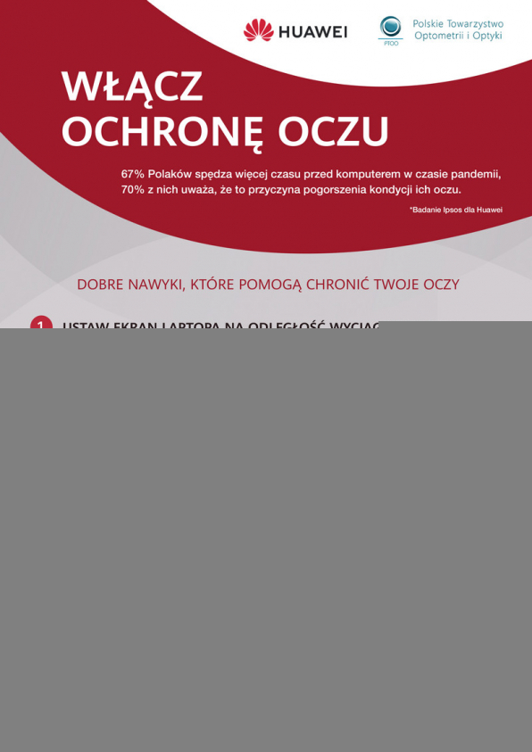 Włącz ochronę oczu - katalog dobrych nawyków Huawei i PTOO