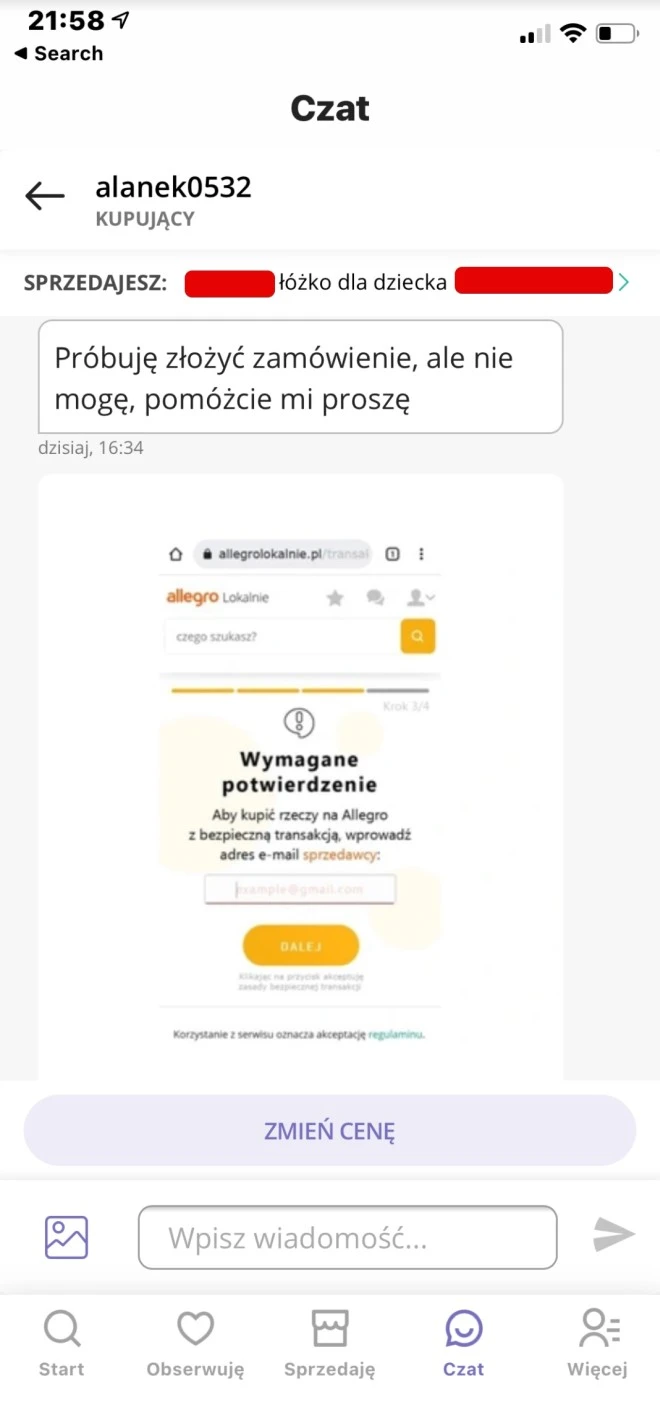 oszustwo allegro lokalnie 1