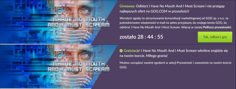 I Have No Mouth And I Must Scream za darmo w GOG w ramach świątecznego prezentu
