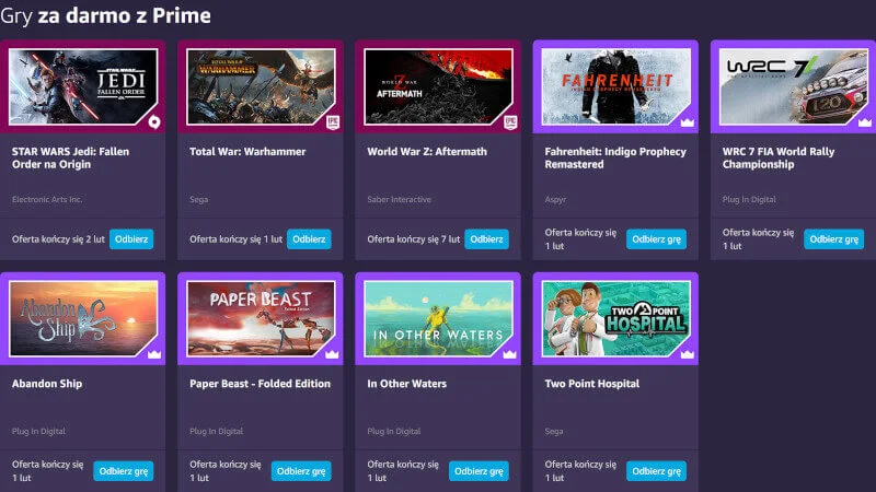 Co szykuje Amazn Prime Gaming za darmo dla swoich subskrybentów na luty?