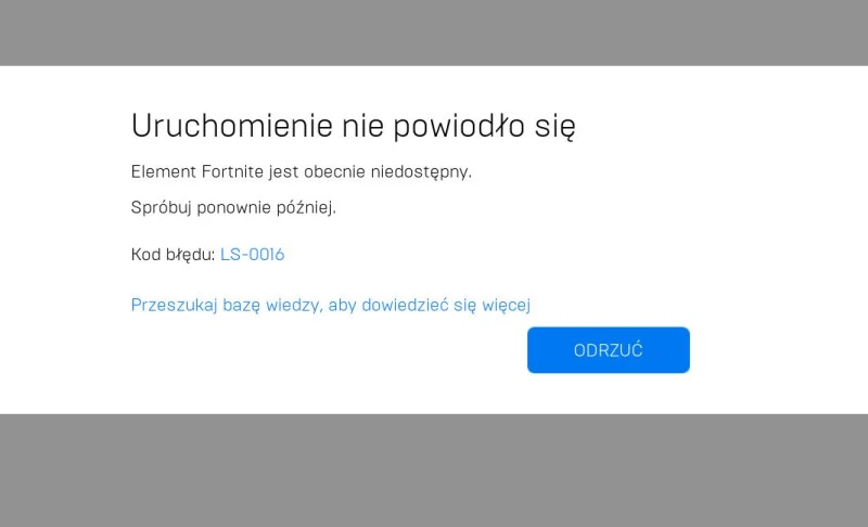 uruchomienie fortnite nie powiodło sie