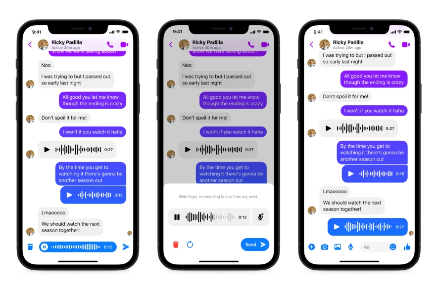 messenger glosowe wiadomosci 30 minut 2