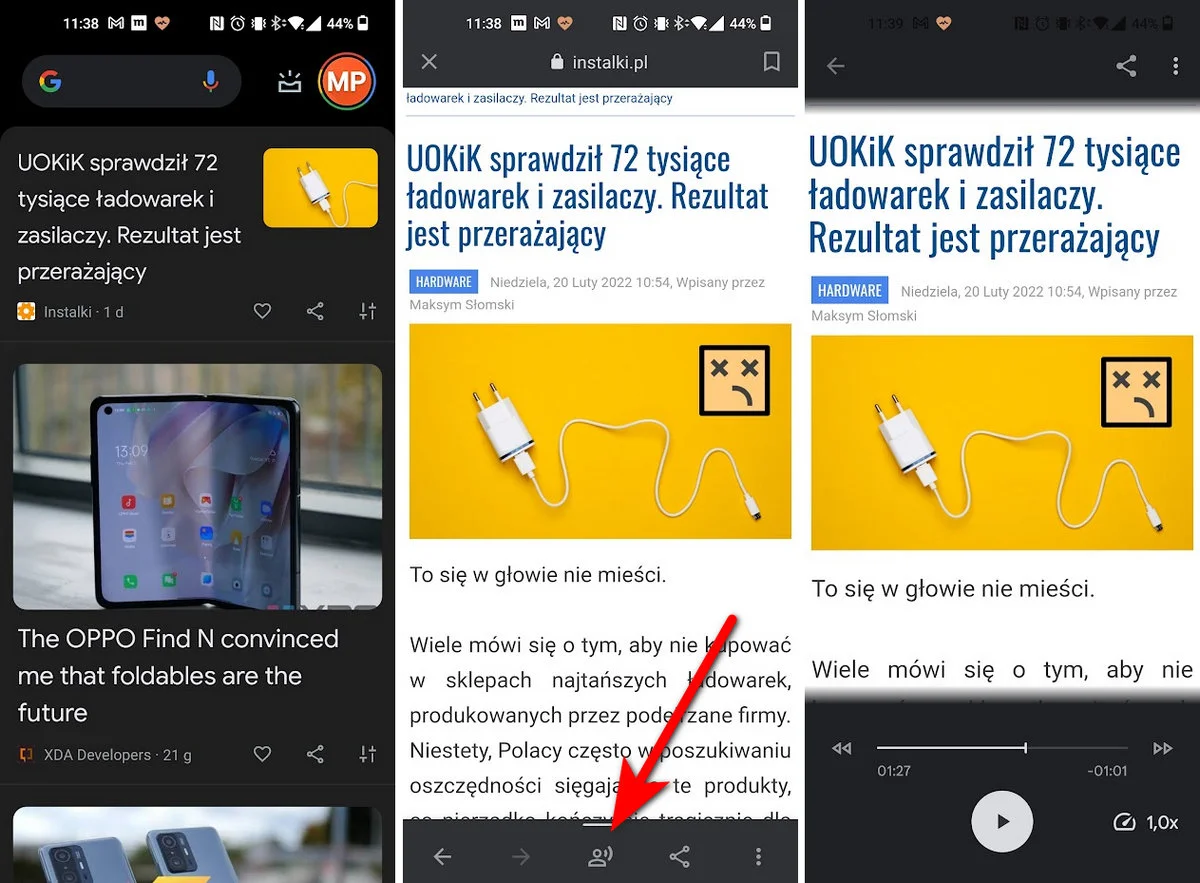 Google czytanie newsow PL