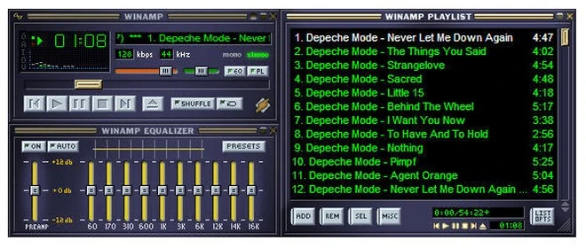 winamp interfejs