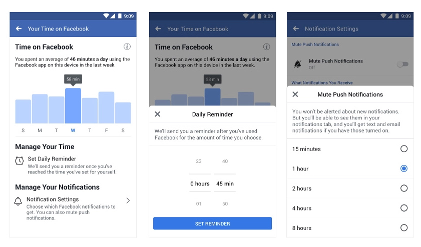 Android Facebook Centrum czasu