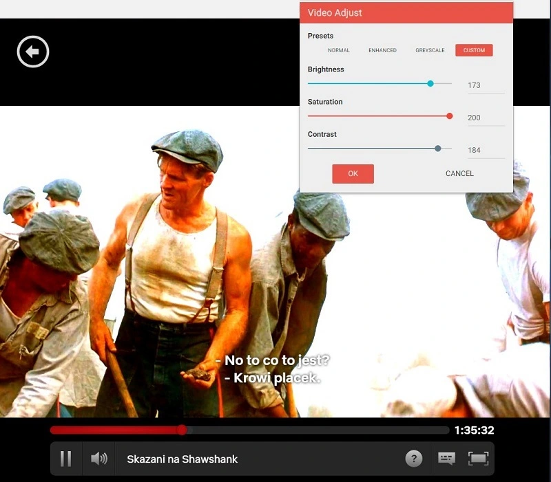 netflix video adjust