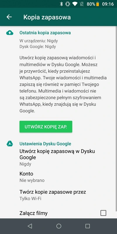 kopia zapasowa whatsapp