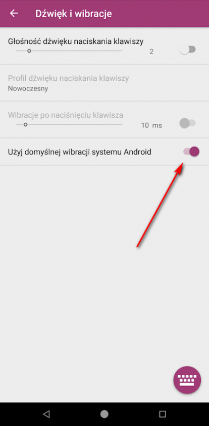 Jak wyłączyć wibracje podczas pisania