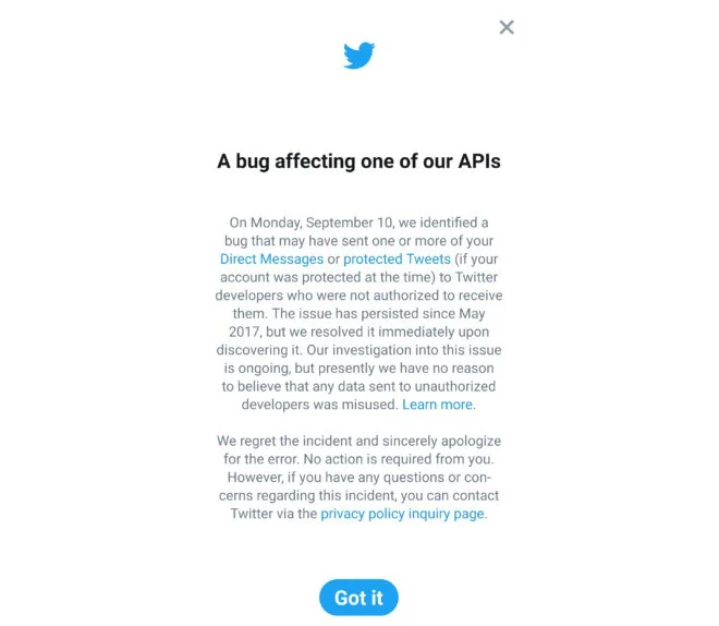 twitter api bugs