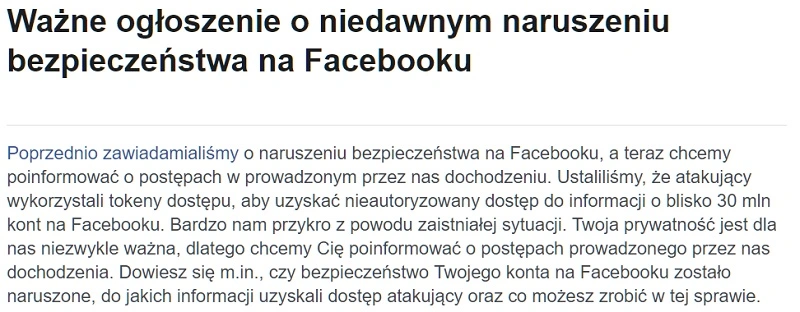 facebook naruszenie bezpieczenstwa