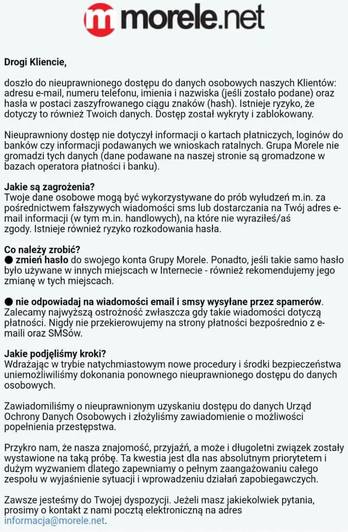 morele wyciek grudzien 18