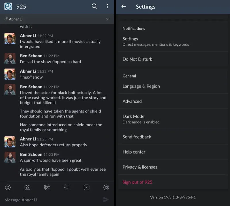 slack dark mode