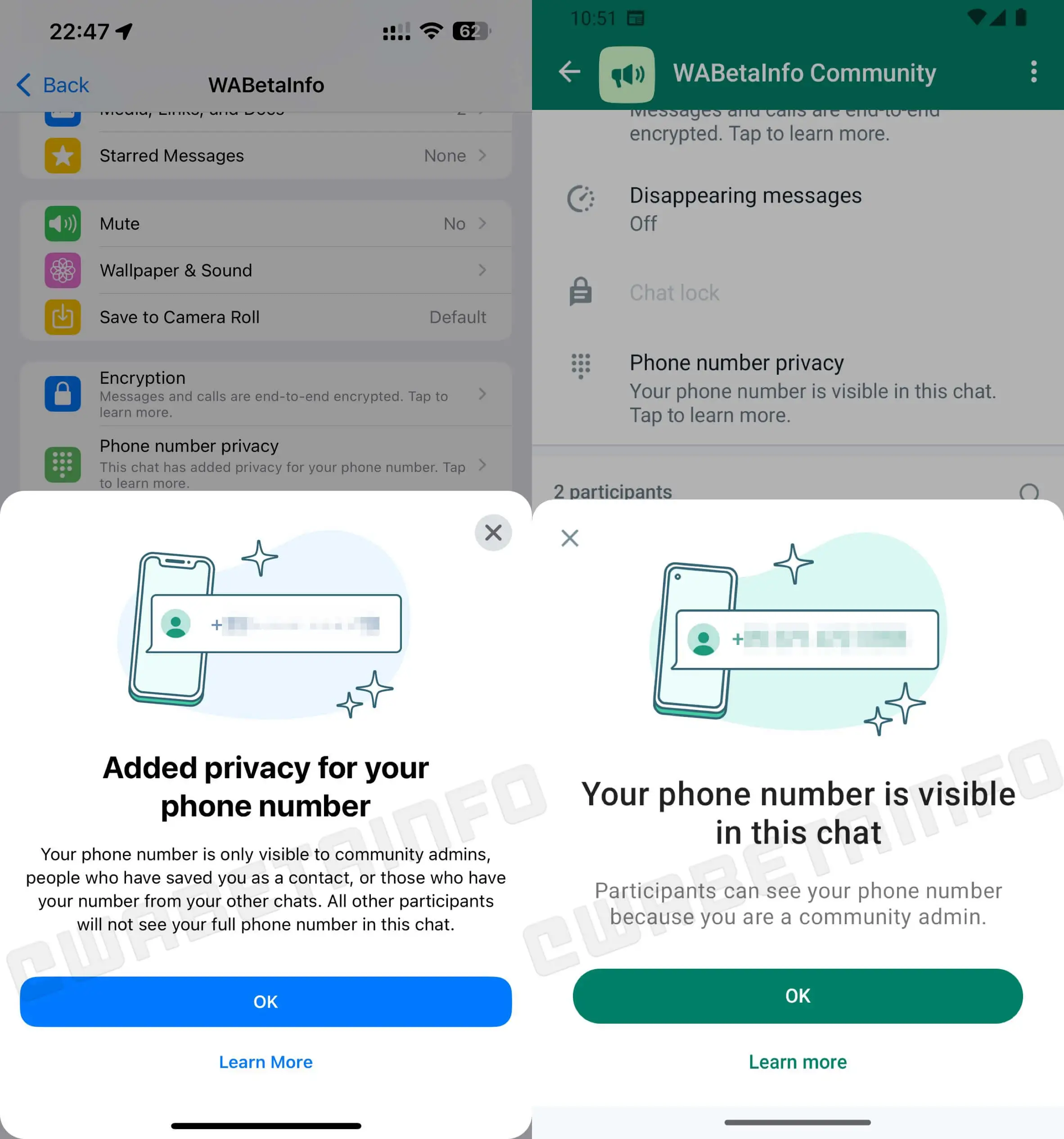 whatsapp ukrycie numeru spolecznosci 1