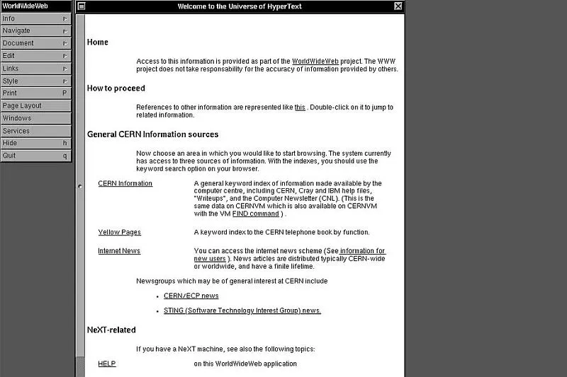 WorldWideWeb browser