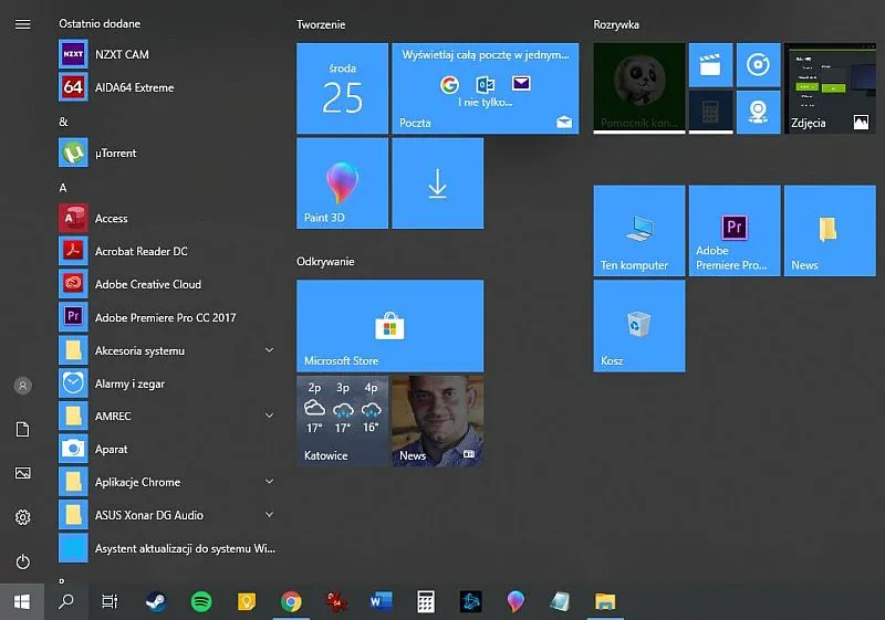 menu start windows 10