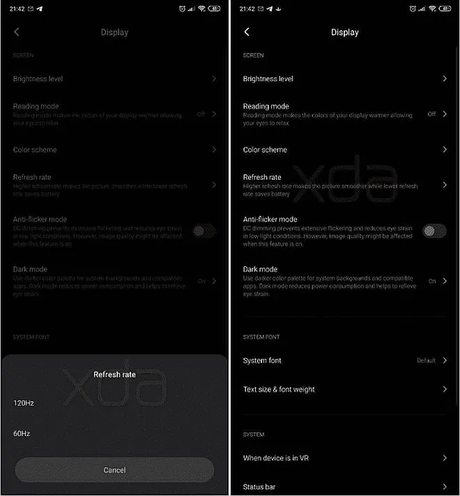 xiaomi 120 Hz