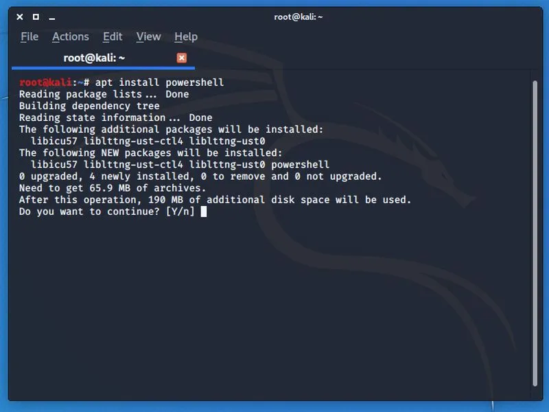 powershell kali linux 2019.4