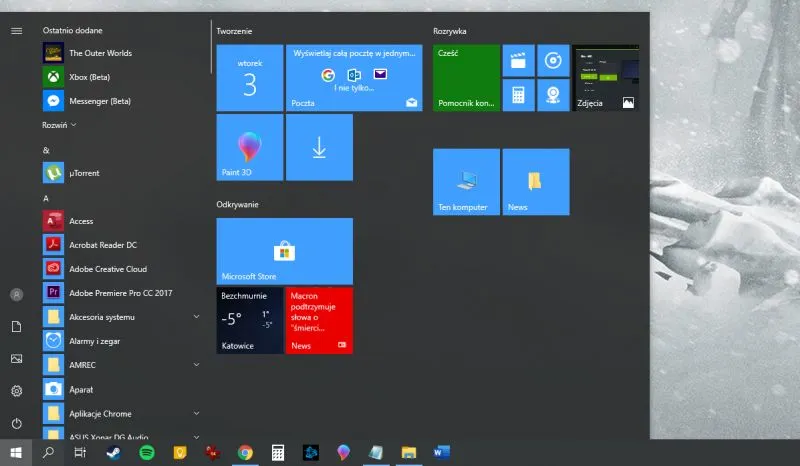 menu start czy potrzebne