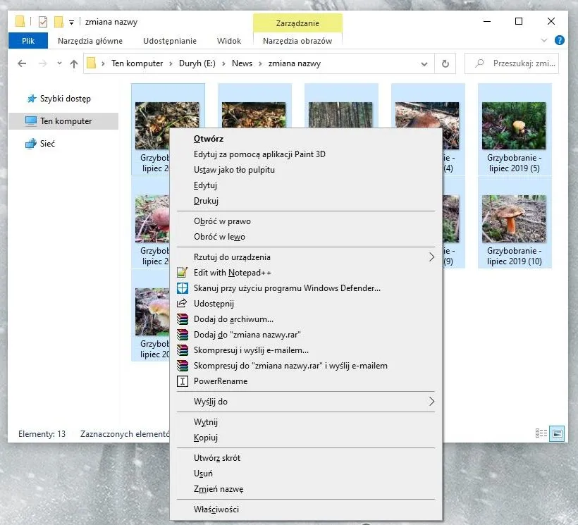 Zmiana nazw wielu plikow Windows 7
