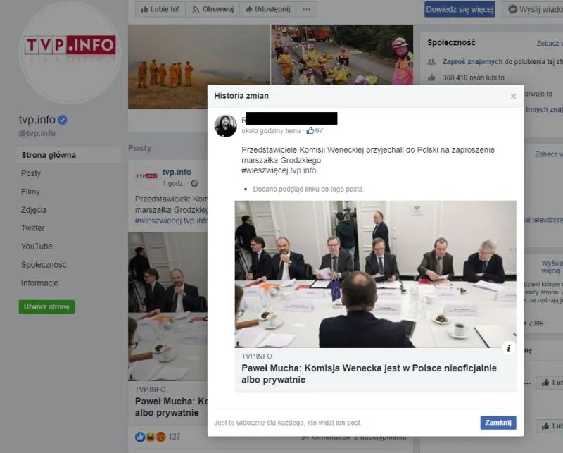 facebook kto wrzuca posty tvp